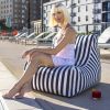 Jaxx Ponce Outdoor Bean Bag Chair, Navy Stripes