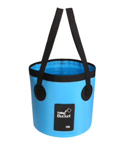 Portable Travel Bag Fishing Bucket Folding Bucket Bag Outdoor Convenient Travel Car Wash Bucket Outdoor Waterproof Bag (Option: blue-12L)