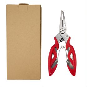 Stainless Steel Multi-function Lure Pliers; Portable Fishing Scissors; Fish Control Hook Tool (Color: Red)