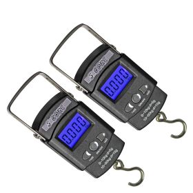 5 Core Fish Scale 110 LBS 50 KG Luggage Handheld Portable Electronic Balance Digital Fishing Postal Hanging Hook Scale with 2 AAA Batteries Built-in M (Type: 2pcs Luggage Scale)