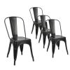 Ins Durable Outdoor Chair & Indoor Metal Chair, Dining Chairs,Patio Chairs Kitchen Chairs,18" Seat Height Restaurant Chair, Tolix Side Bar Chairs 330L