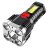 5 LED Flashlight; USB Rechargeable Strong Light With COB Side Searchlight For Outdoor Travel Emergency