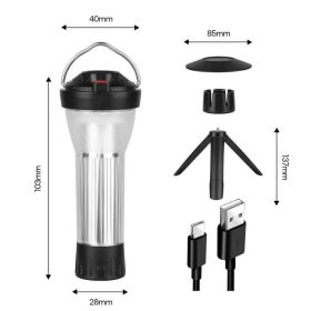 3000mAh Camping Lantern with Magnetic Base Similar To Blackdog Goal Zero Lantern 5 Lighting Modes Led Flashlights Emergency Lamp (Color: 1 Set Siver)