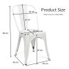 4 Set Ins Durable Outdoor Chair & Indoor Metal Chair, Dining Chairs,Patio Chairs Kitchen Chairs,18" Seat Height Restaurant Chair, Tolix Side Bar Chair